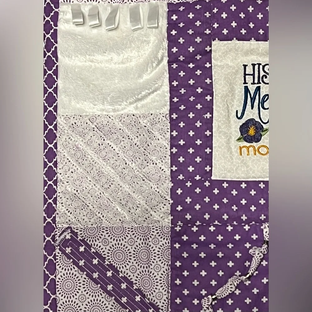 Vintage Homemade Baby Quilt Purple